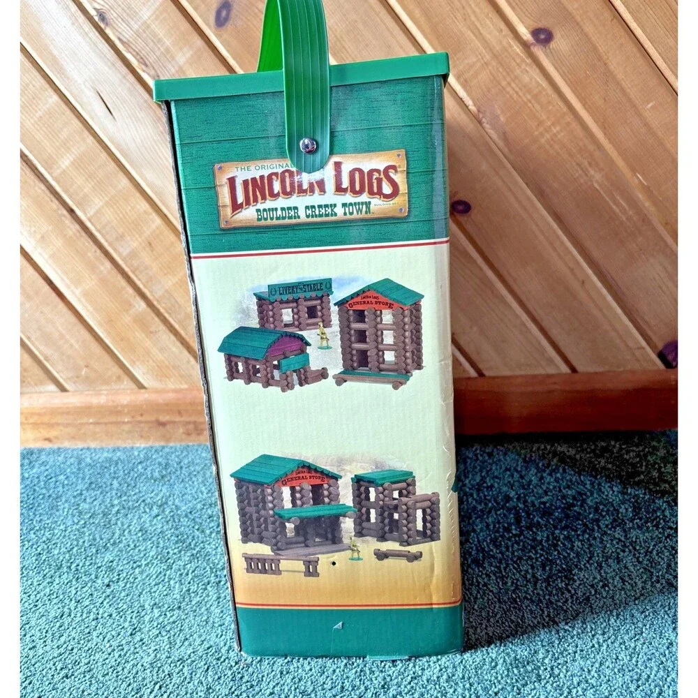 Hasbro The Original Lincoln Logs Boulder Creek Town 238 pc Solid Wood Log Cabin